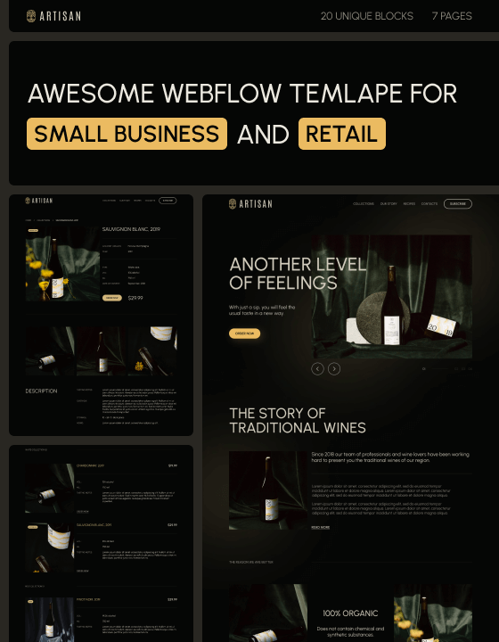 Artisan - New Winery Webflow Template