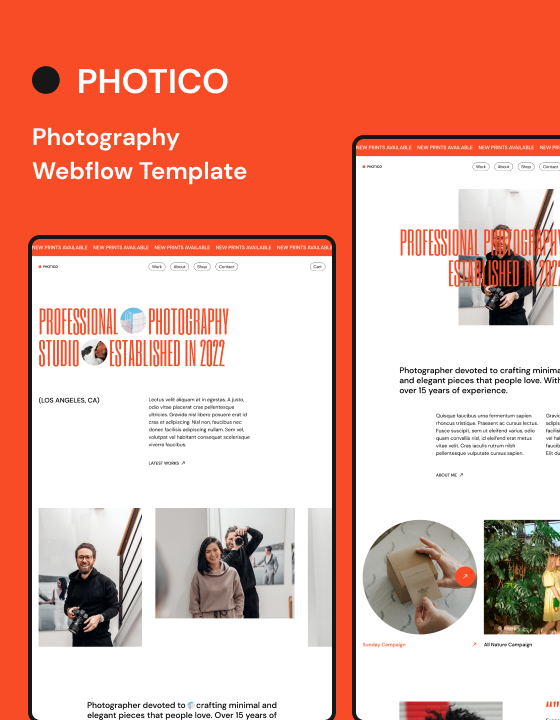 Photico - New Photography Webflow Template