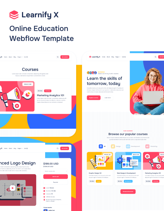 Learnify X - New School Webflow Template