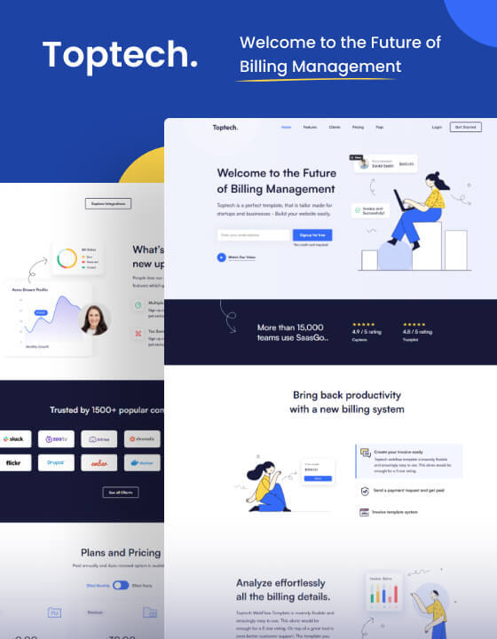 Toptech - New SaaS Webflow Template
