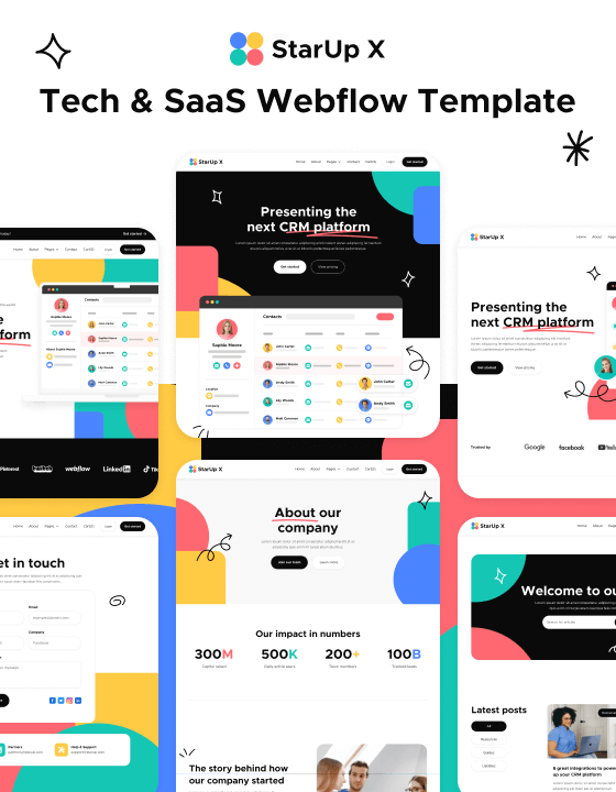 StarUp X - New Startup Webflow Template