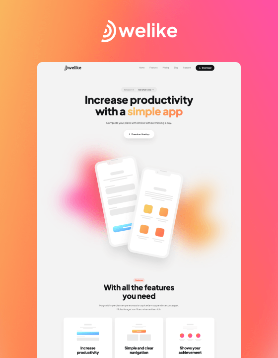 Welike - New App Webflow Template