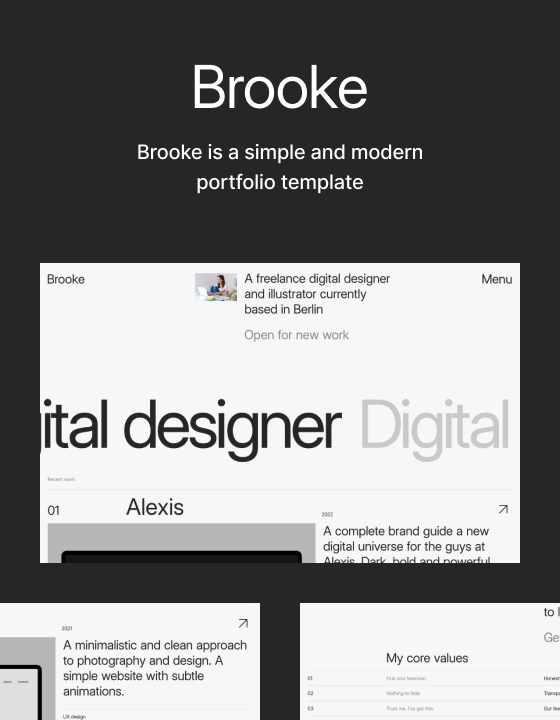 Brooke - New Portfolio Webflow Template