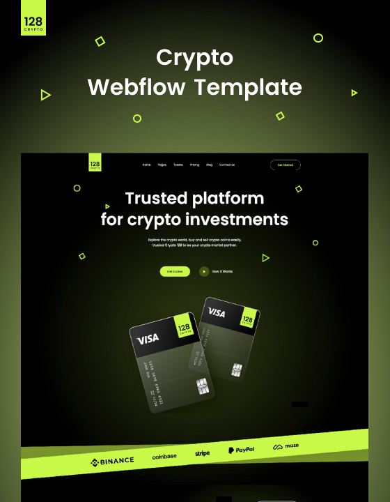Crypto 128 - New Startup Webflow Template