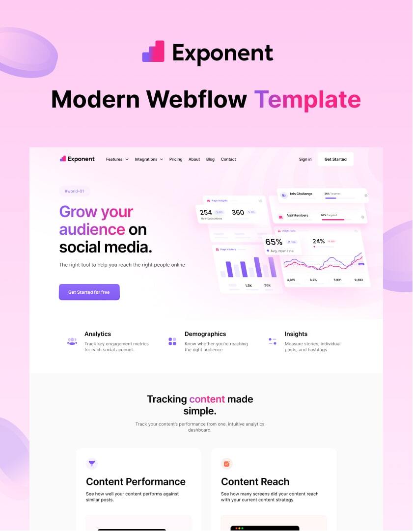 Exponent - New SaaS Webflow Template