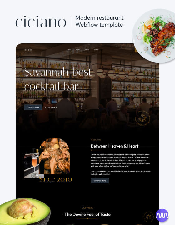 Ciciano - New Restaurant Webflow Template