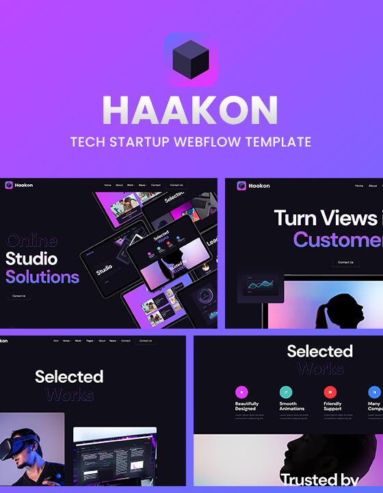 Haakon - New Startup Webflow Template