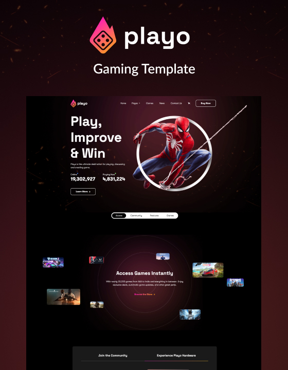 Playo 128 - New Game Webflow Template