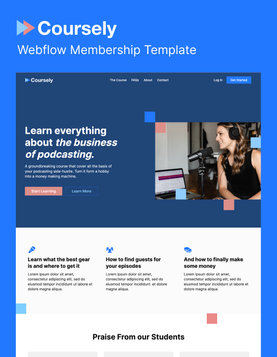 Coursely M - New Video Webflow Template