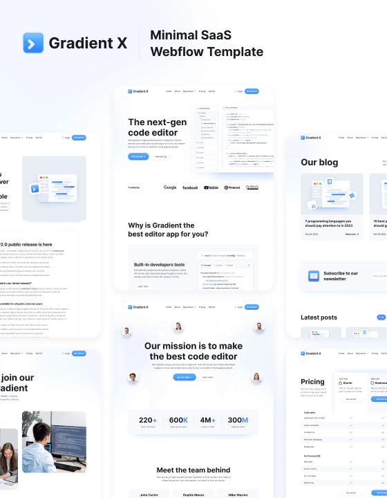 Gradient X - New SaaS Webflow Template