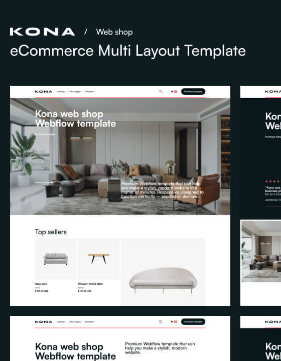 Kona - New Retail Webflow Template