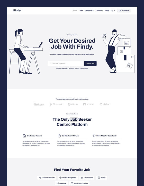 Findy - New Job Portal Webflow Template