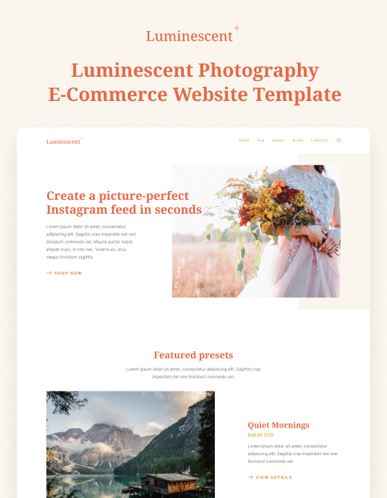 Luminescent - New Photography Webflow Template