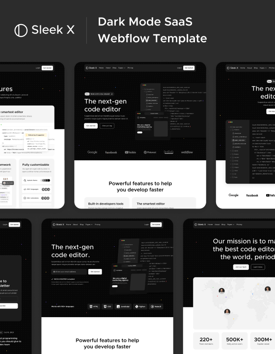 Sleek X - New Software Webflow Template