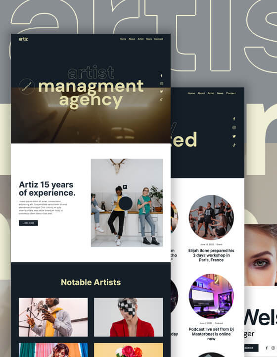 Artiz - New Artist Webflow Template