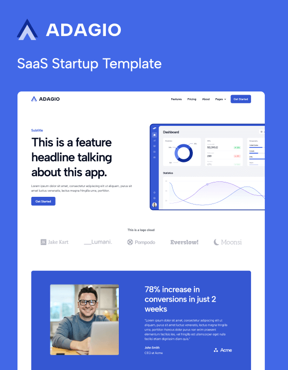 Adagio - New SaaS Webflow Template