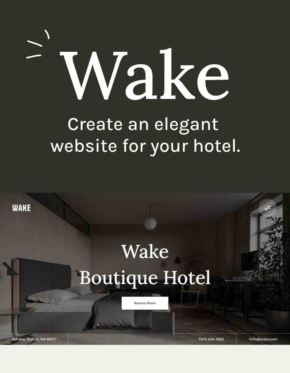 Wake - New Hotel Webflow Template