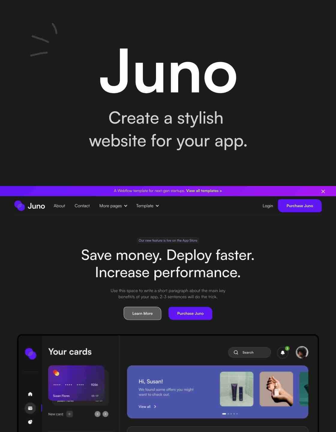 Juno - New Startup Webflow Template