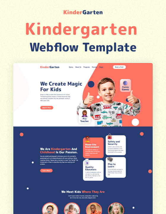 Kindergarten 128 - New Kids Webflow Template