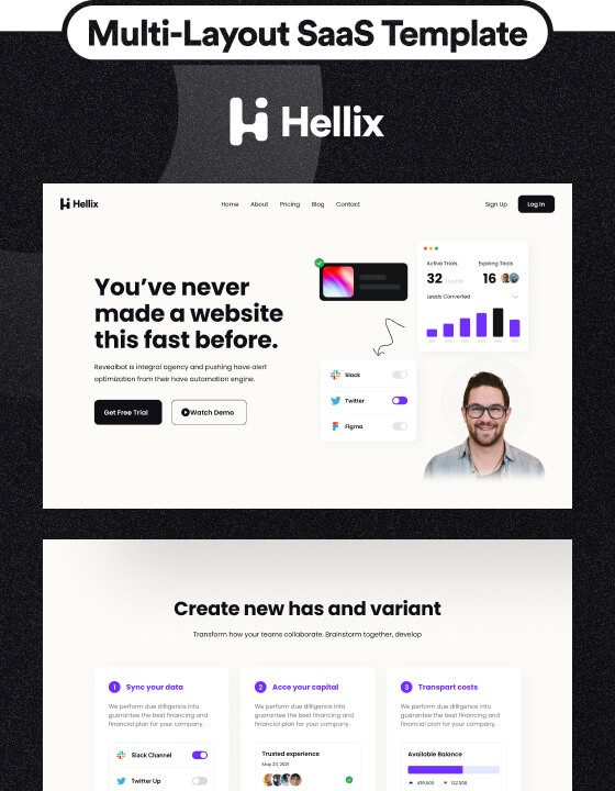 Hellix - New SaaS Webflow Template