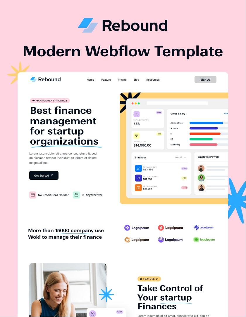 Rebound - New Software Webflow Template
