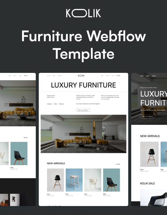 Kolik 128 - New Furniture Webflow Template
