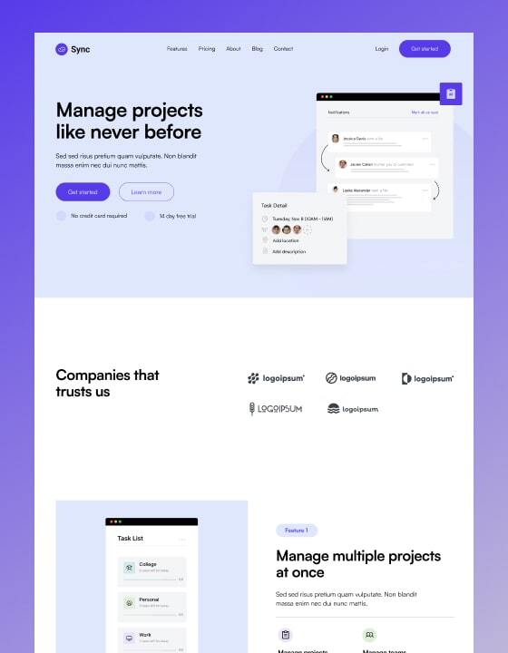 Sync - New SaaS Webflow Template