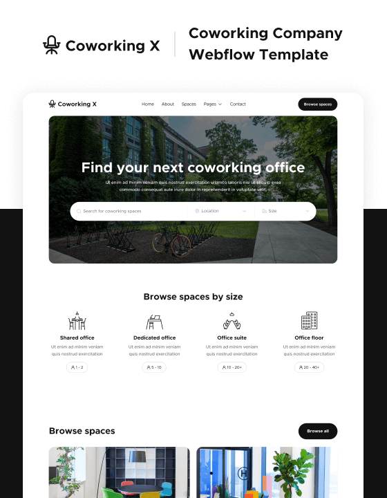 Coworking X - New Real Estate Webflow Template