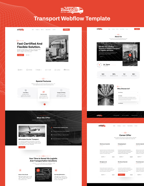 Zohaport - New Transport Webflow Template