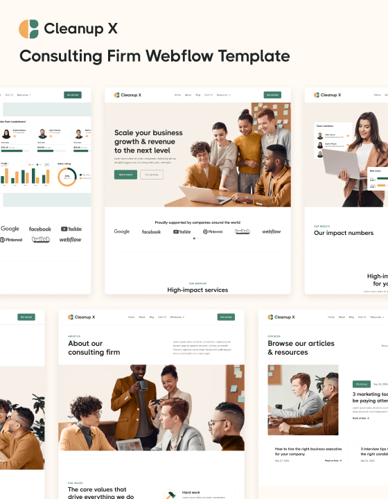 Cleanup X - New Startup Webflow Template