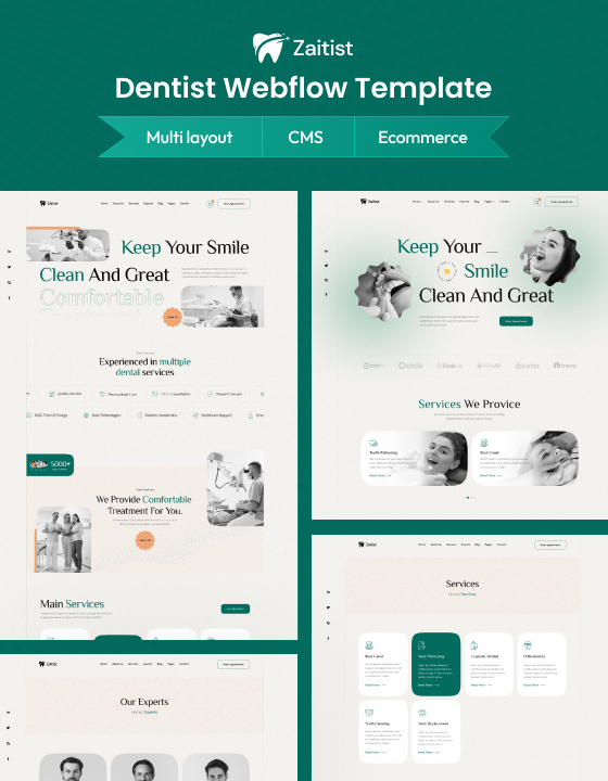 Zaitist - New Dentist Webflow Template