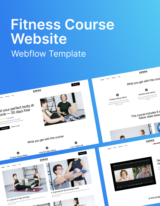 Sarah - New Fitness Webflow Template
