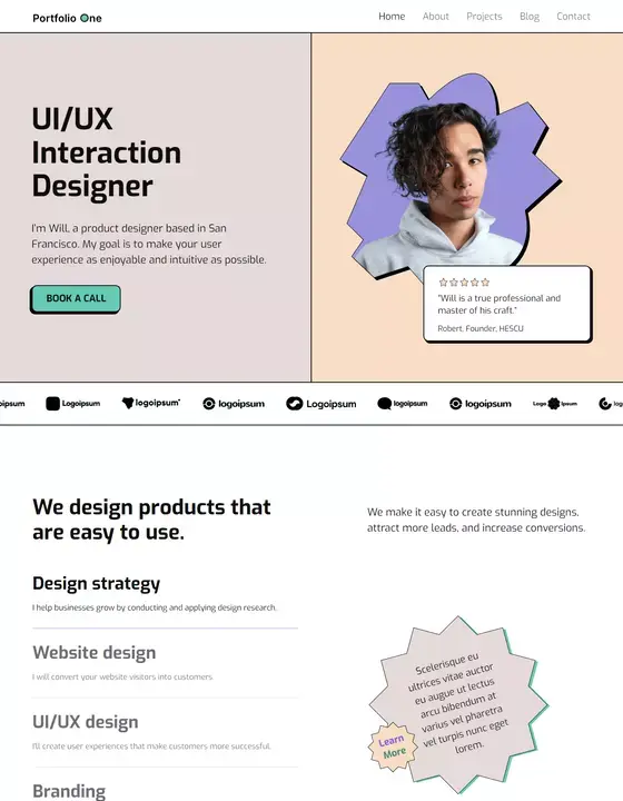 P. One - New Portfolio Webflow Template