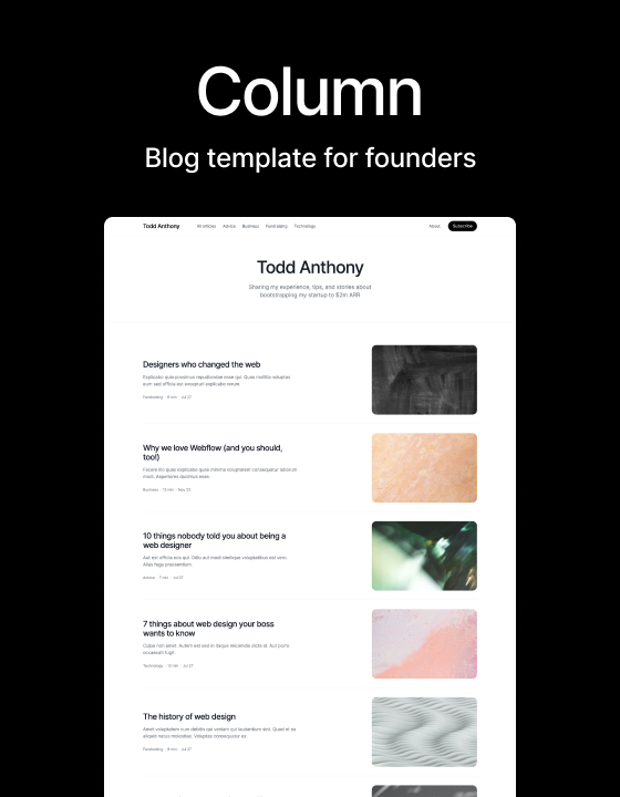Column - New Magazine Webflow Template