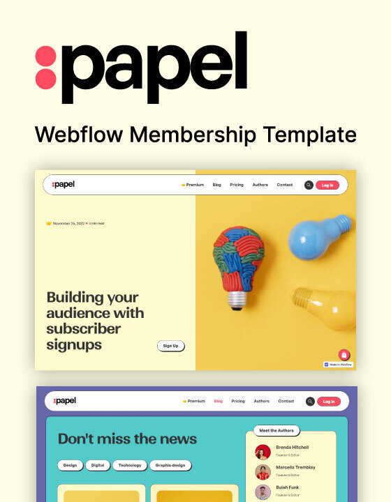Papel - New Newspaper Webflow Template