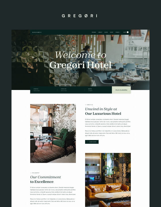 Gregori - New Hotel Webflow Template