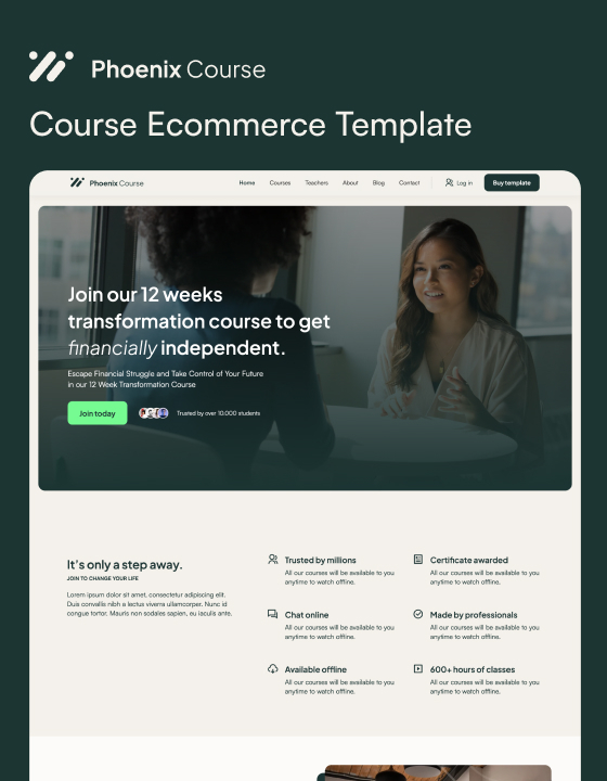 Phoenix Course - New School Webflow Template