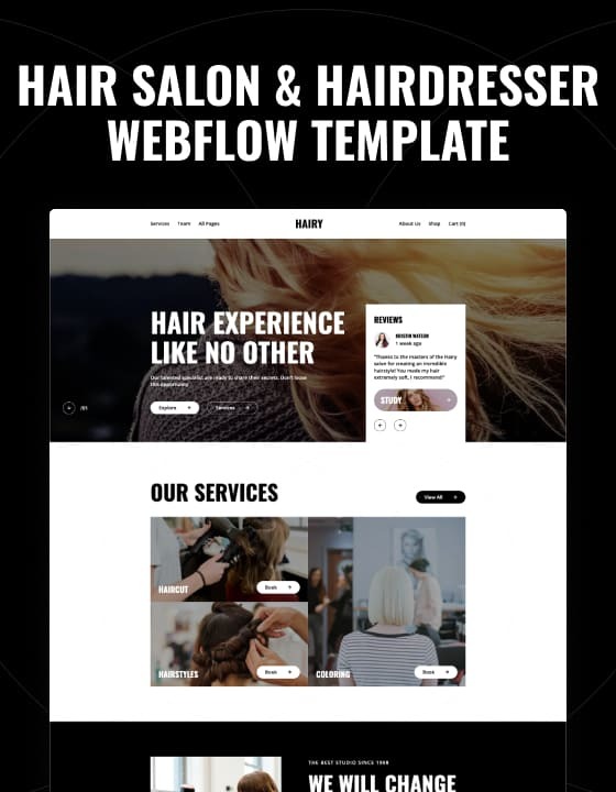 Hairy - New Salon Webflow Template