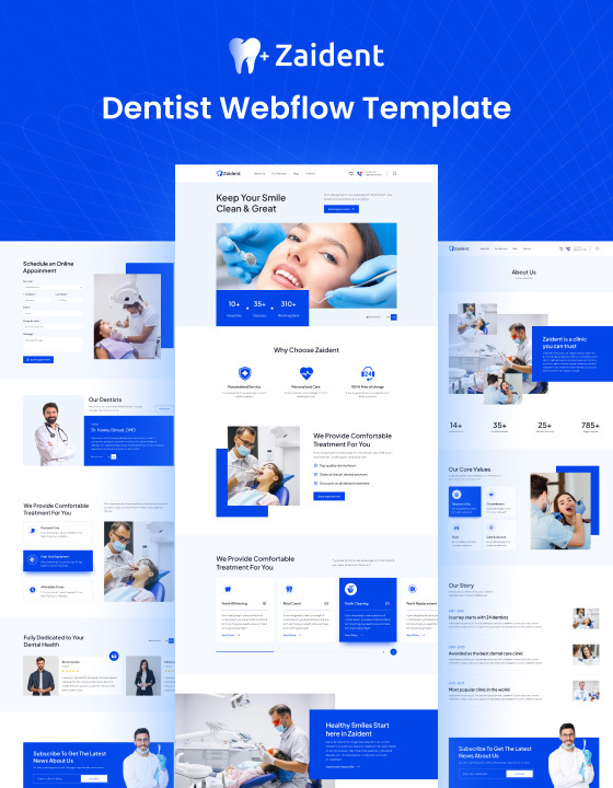 Zaident - New Dentist Webflow Template