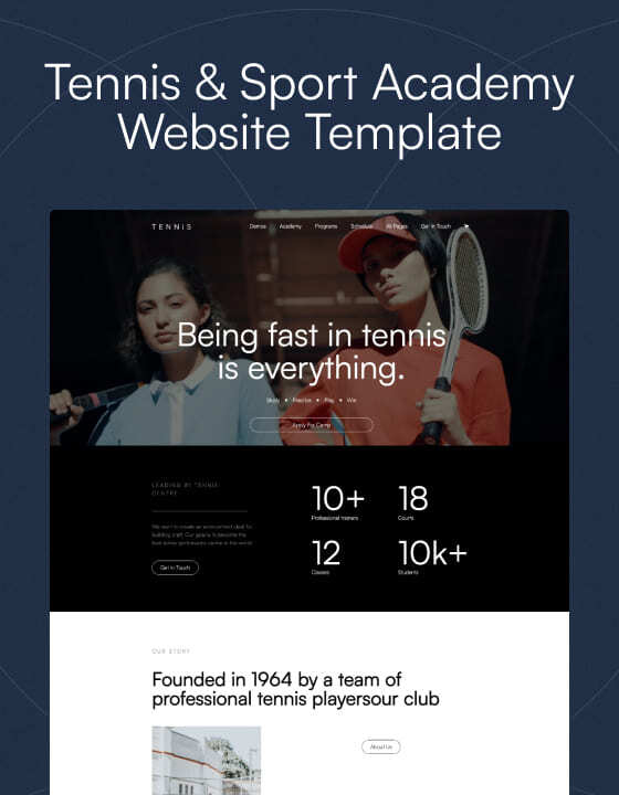 Tennis 128 - New Fitness Webflow Template