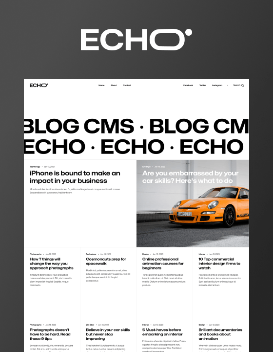 Echo - New Blog Webflow Template