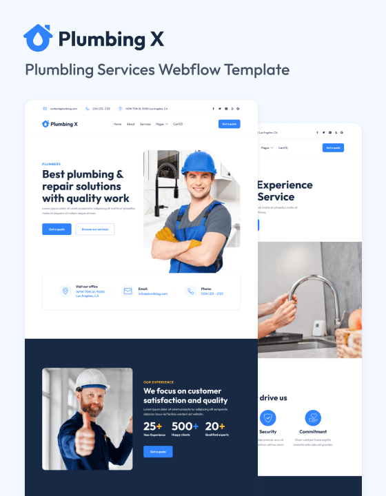 Plumbing X - New Construction Webflow Template
