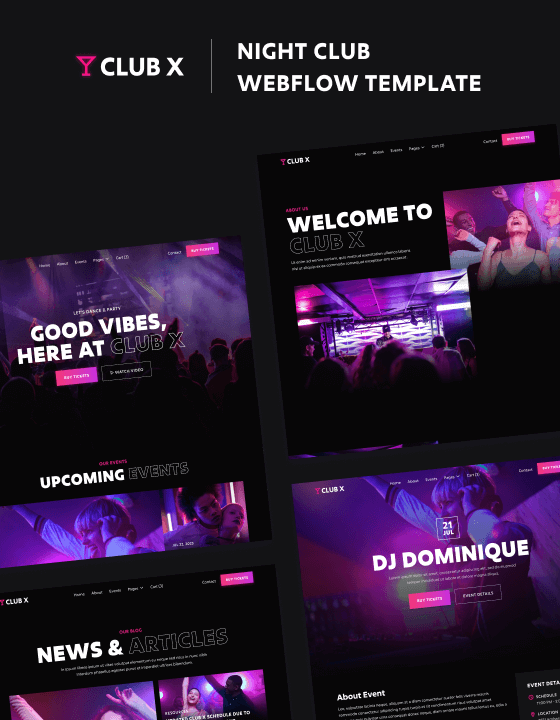 Club X - New DJ Webflow Template