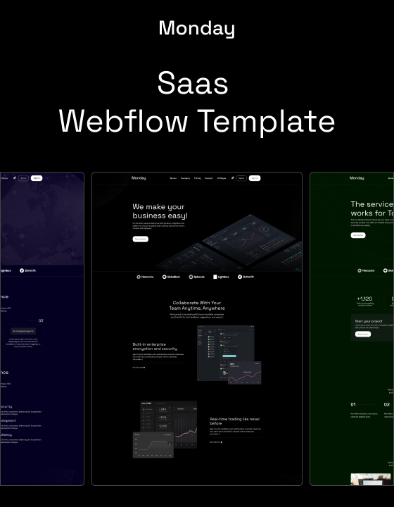 Monday 128 - New SaaS Webflow Template