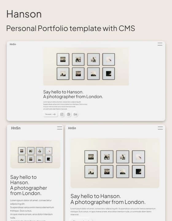 Hanson - New Photography Webflow Template