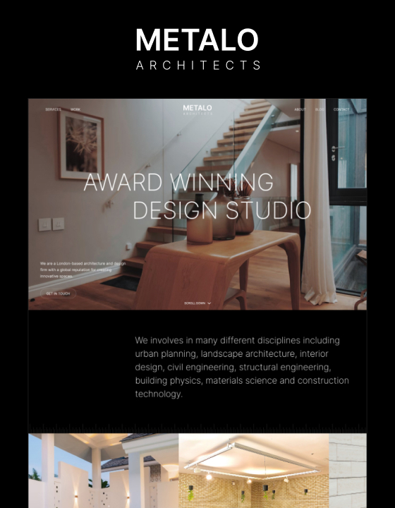 Metalo - New Architecture Webflow Template