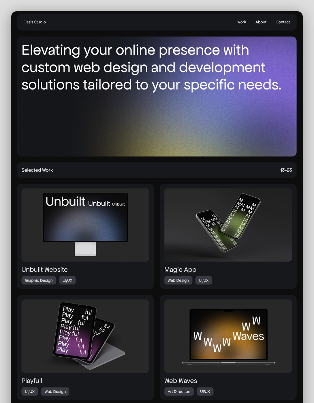 Oasis Studio - New Portfolio Webflow Template