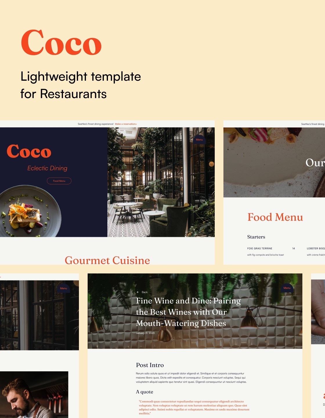 Coco - New Restaurant Webflow Template