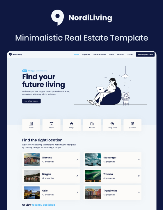Nordi Living - New Real Estate Webflow Template