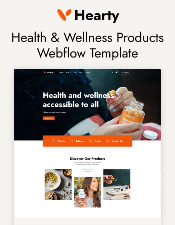 Hearty 128 - New Health Webflow Template